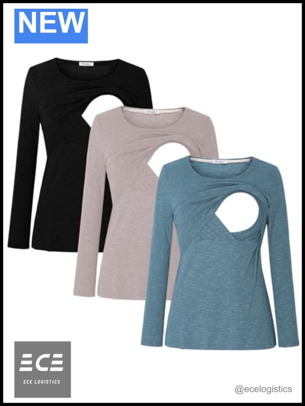 Women's Maternity Nursing Long Sleeve Breastfeeding Tops